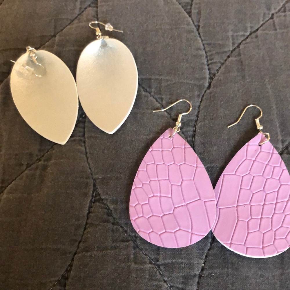 Faux leather earrings